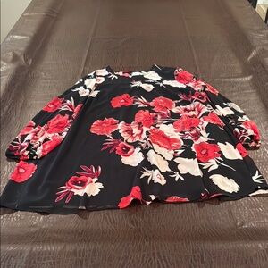 Floral Black and Red Blouse